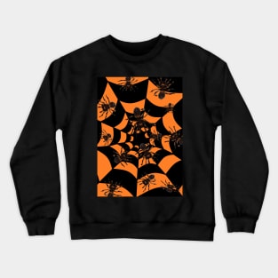 Halloween Tarantula Spiders in Orange and Black Tunnel Crewneck Sweatshirt